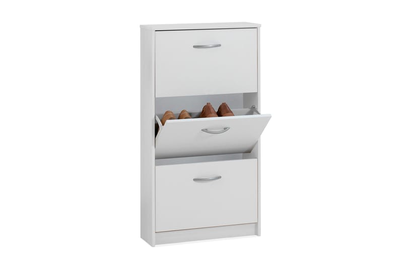Erida Skoskap 59 cm Lav - Hvit - Oppbevaring - Skooppbevaring - Skoskap