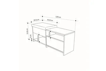 Filux Skoskap 120,3 cm - Antrasitt - Oppbevaring - Skooppbevaring