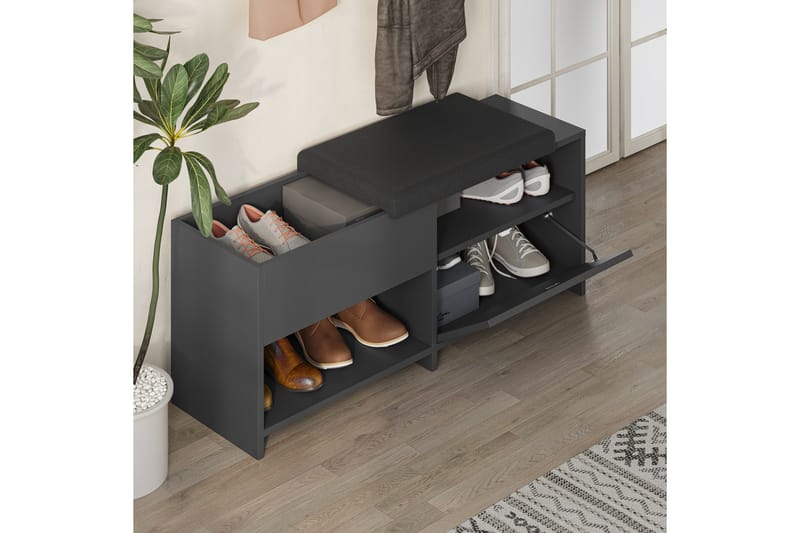 Filux Skoskap 120,3 cm - Antrasitt - Oppbevaring - Skooppbevaring - Skoskap