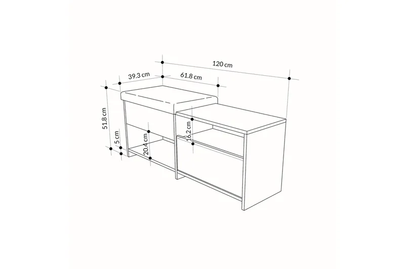 Filux Skoskap 120,3 cm - Brun - Oppbevaring - Skooppbevaring