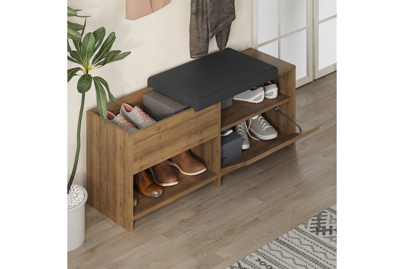 Filux Skoskap 120,3 cm - Brun - Oppbevaring - Skooppbevaring