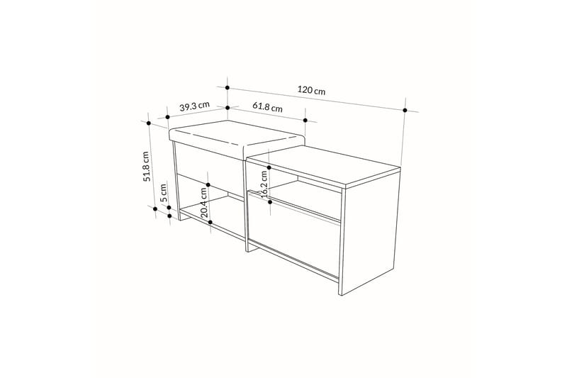 Filux Skoskap 120,3 cm - Hvit - Oppbevaring - Skooppbevaring