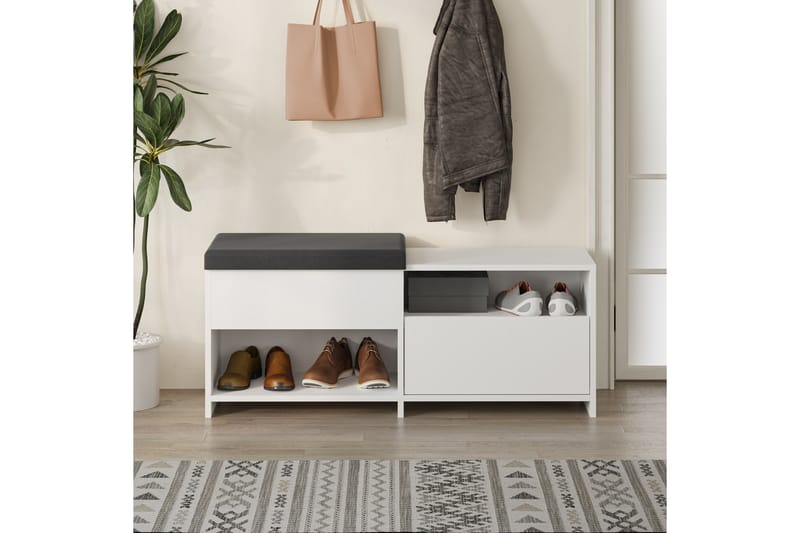 Filux Skoskap 120,3 cm - Hvit - Oppbevaring - Skooppbevaring - Skoskap