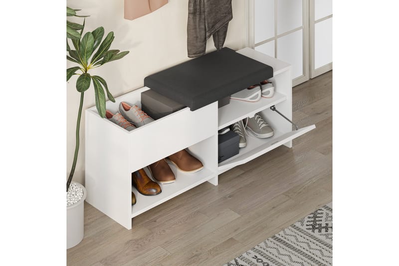 Filux Skoskap 120,3 cm - Hvit - Oppbevaring - Skooppbevaring - Skoskap