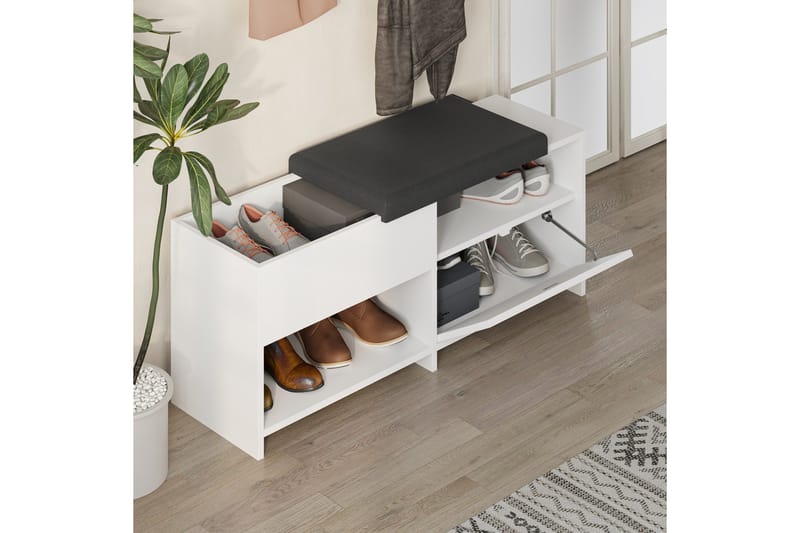 Filux Skoskap 120,3 cm - Hvit - Oppbevaring - Skooppbevaring