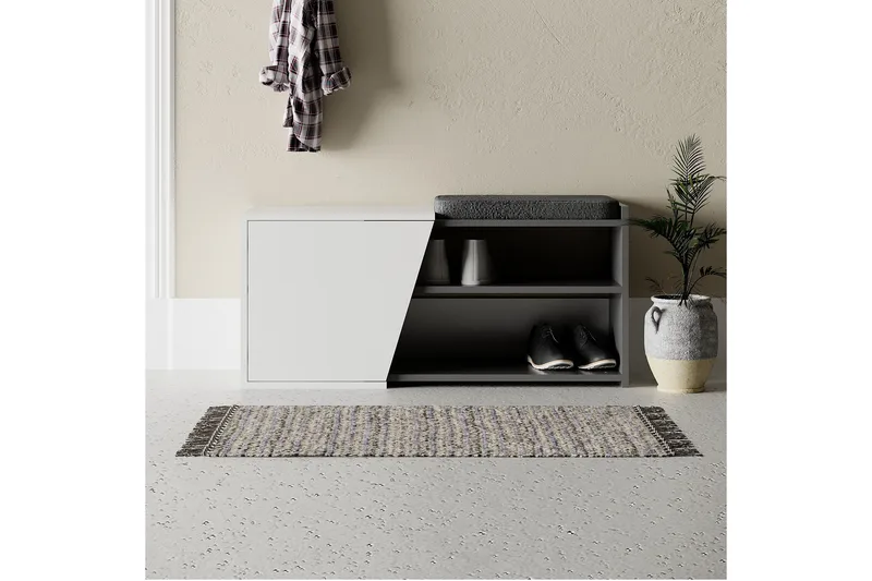 Fiona Skoskap 104,6 cm, Antrasitt/Hvit