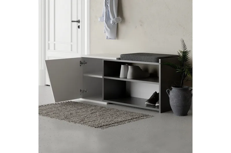 Fiona Skoskap 104,6 cm - Antrasitt/Hvit - Oppbevaring - Skooppbevaring - Skoskap