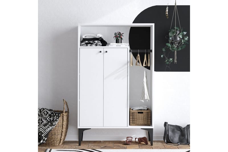 Gedalia Skoskap 90 cm - Hvit - Oppbevaring - Skooppbevaring - Skoskap
