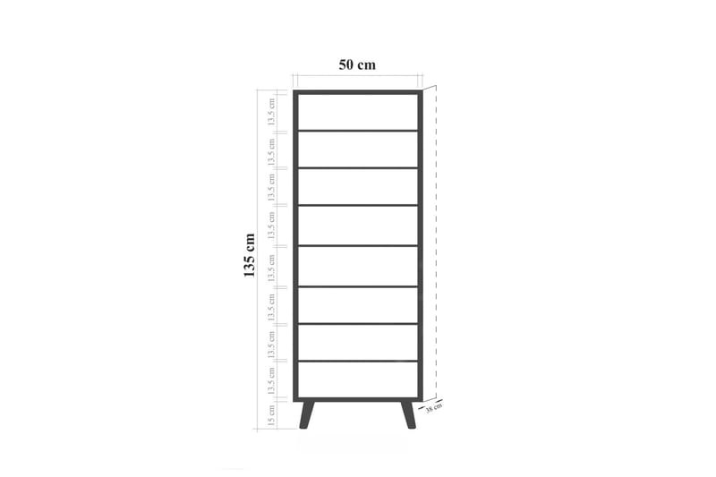 Gelsgan Skoskap 50 cm - Hvit/Blå - Skoskap - Gangoppbevaring - Skooppbevaring