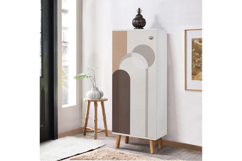 Gelsgan Skoskap 50 cm - Hvit/Brun - Oppbevaring - Skooppbevaring - Skoskap