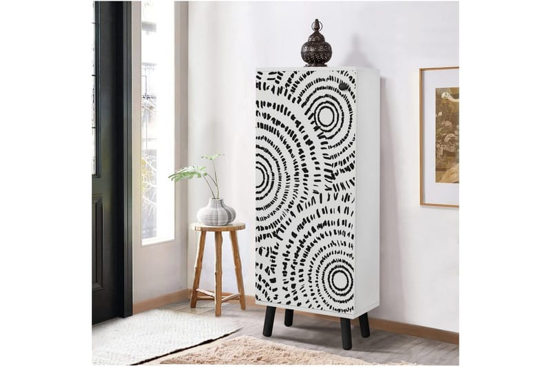 Gelsgan Skoskap 50 cm - Hvit/Sort - Oppbevaring - Skooppbevaring - Skoskap