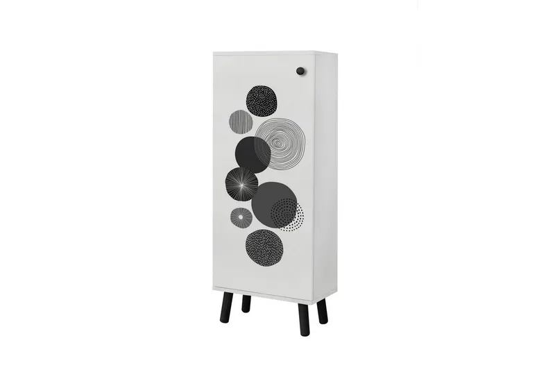 Gelsgan Skoskap 50 cm, Hvit/Sort