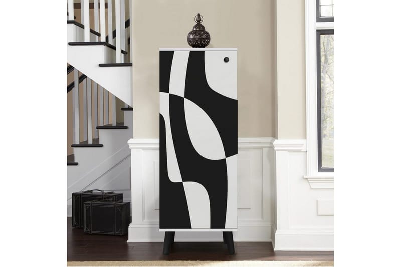 Gelsgan Skoskap 50 cm - Hvit/Sort - Oppbevaring - Skooppbevaring - Skoskap