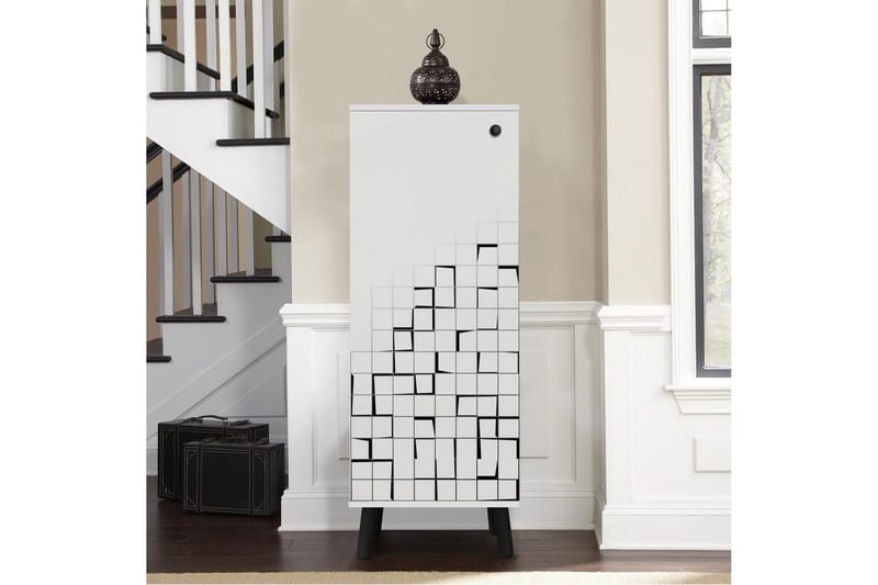 Gelsgan Skoskap 50 cm - Hvit/Sort - Oppbevaring - Skooppbevaring - Skoskap