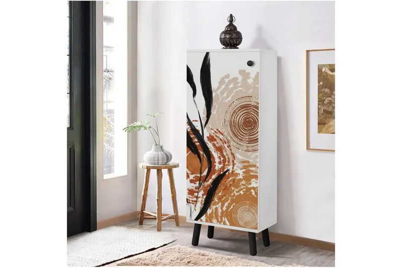 Gelsgan Skoskap 50 cm - Hvit/Sort - Oppbevaring - Skooppbevaring - Skoskap