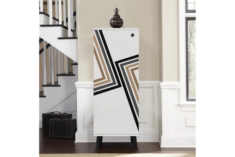 Gelsgan Skoskap 50 cm - Hvit/Sort - Oppbevaring - Skooppbevaring - Skoskap