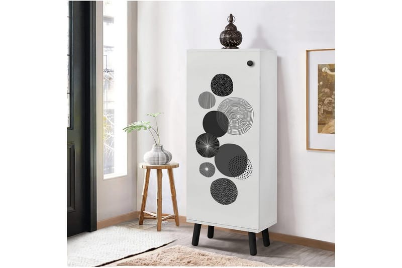 Gelsgan Skoskap 50 cm - Hvit/Sort - Oppbevaring - Skooppbevaring - Skoskap