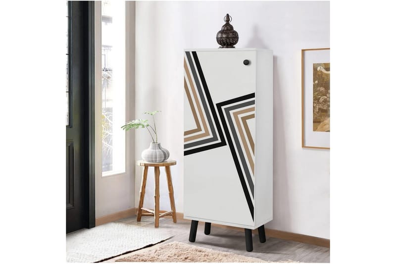 Gelsgan Skoskap 50 cm - Hvit/Sort - Oppbevaring - Skooppbevaring - Skoskap