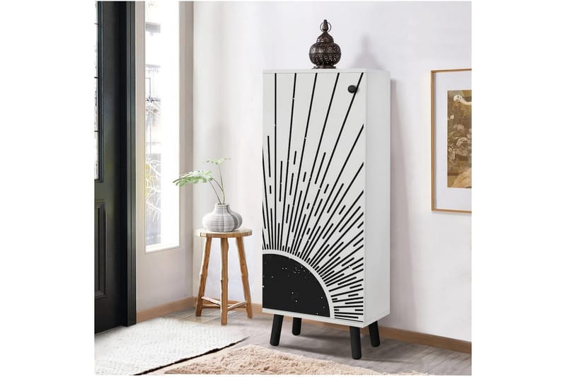 Gelsgan Skoskap 50 cm - Hvit/Sort - Oppbevaring - Skooppbevaring - Skoskap