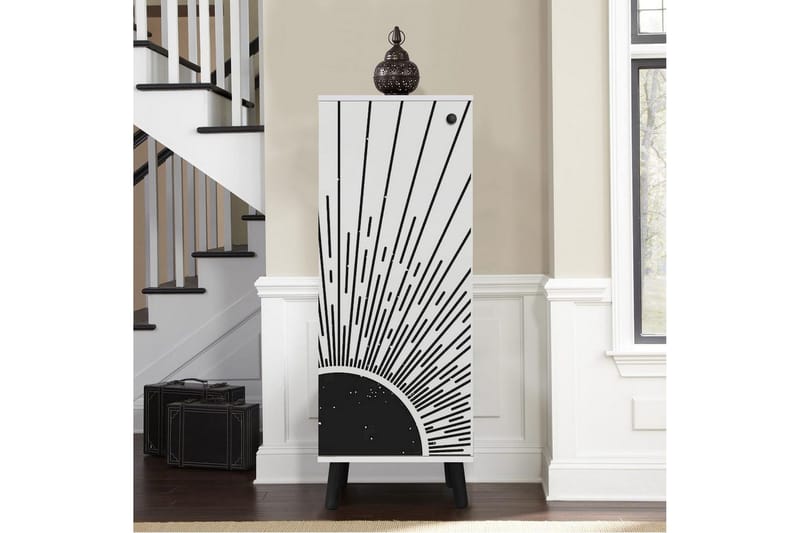 Gelsgan Skoskap 50 cm - Hvit/Sort - Oppbevaring - Skooppbevaring - Skoskap