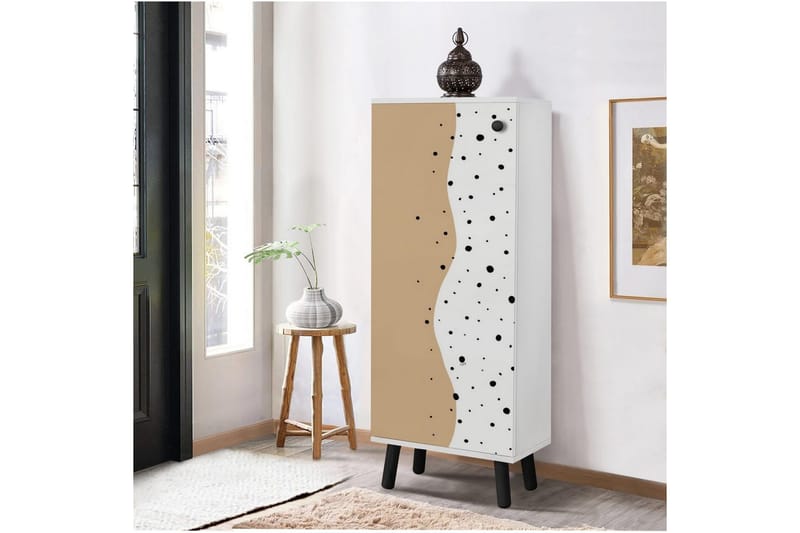 Gelsgan Skoskap 50 cm - Hvit/Sort - Oppbevaring - Skooppbevaring - Skoskap