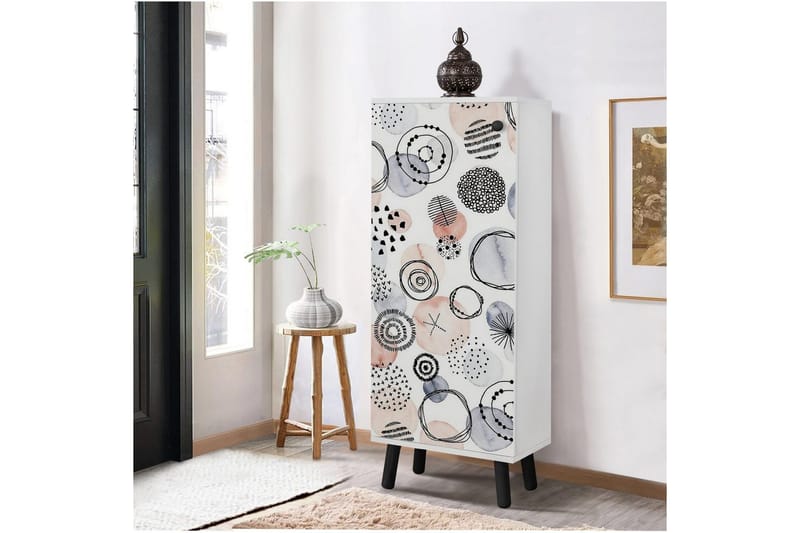 Gelsgan Skoskap 50 cm - Hvit/Sort - Oppbevaring - Skooppbevaring - Skoskap