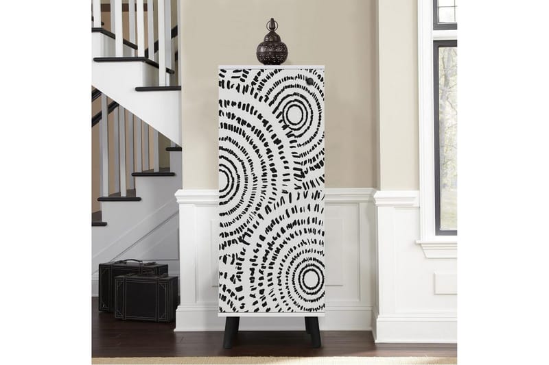 Gelsgan Skoskap 50 cm - Hvit/Sort - Oppbevaring - Skooppbevaring - Skoskap