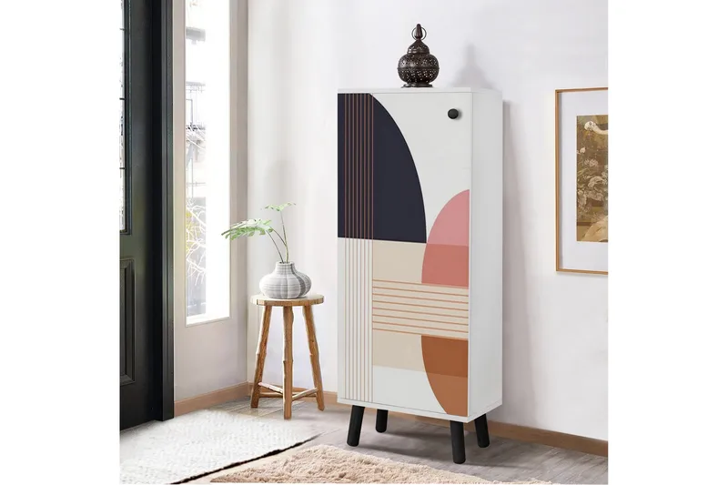 Gelsgan Skoskap 50 cm - Hvit/Svart - Oppbevaring - Skooppbevaring - Skoskap