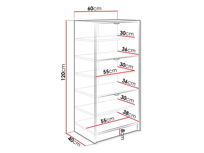 Gudelia Skoskap 60 cm - hvit - Oppbevaring - Skooppbevaring - Skoskap