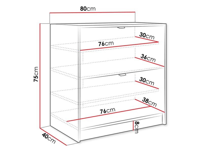 Gudelia Skoskap 80 cm - beige - Oppbevaring - Skooppbevaring - Skoskap
