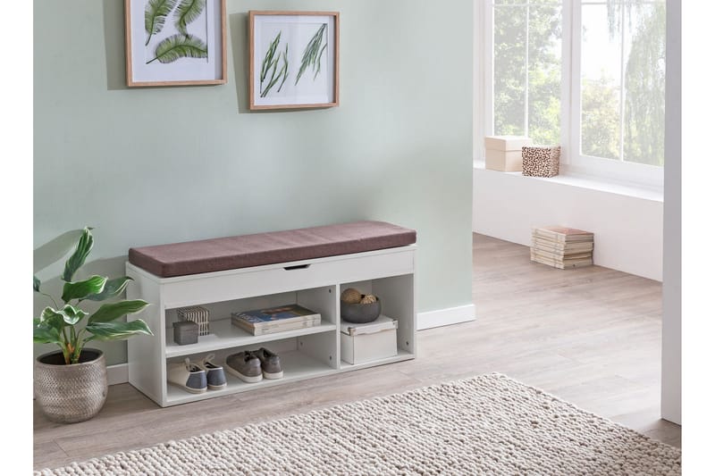 Gunnersbury Skohylle 104x32 cm - Hvit - Oppbevaring - Skooppbevaring