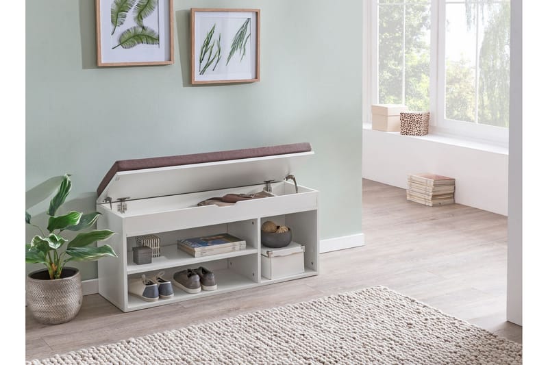 Gunnersbury Skohylle 104x32 cm - Hvit - Oppbevaring - Skooppbevaring