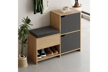 Haven Skoskap 101,5 cm - Antrasitt/Eik - Oppbevaring - Skooppbevaring