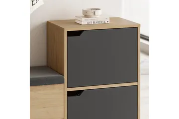 Haven Skoskap 101,5 cm - Antrasitt/Eik - Oppbevaring - Skooppbevaring