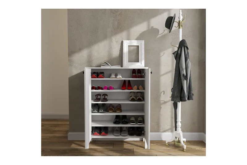 Haviland Skoskap 90 cm - Natur/Hvit - Oppbevaring - Skooppbevaring - Skoskap