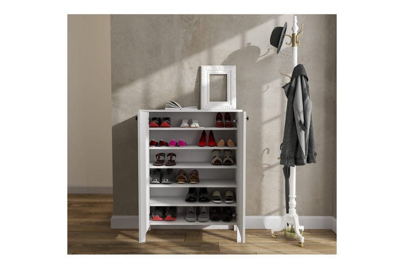 Haviland Skoskap 90 cm - Natur/Hvit - Oppbevaring - Skooppbevaring - Skoskap