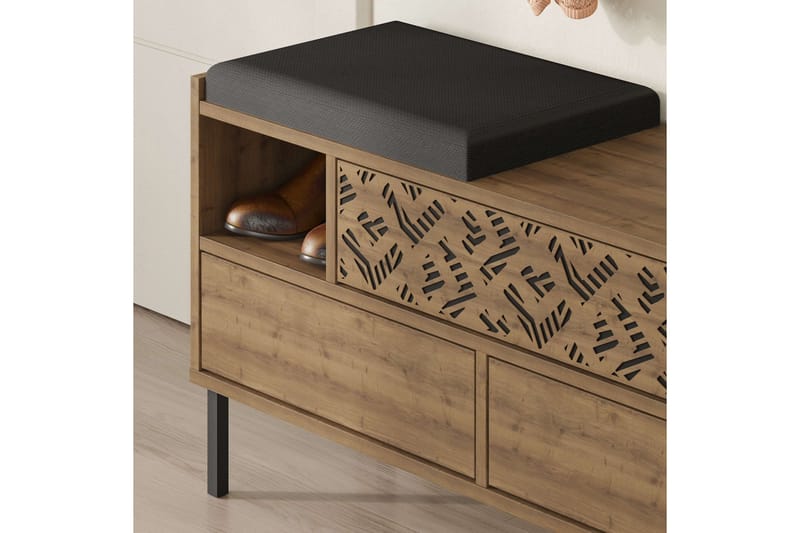 Heaton Skoskap 111 cm - Brun - Oppbevaring - Skooppbevaring - Skoskap