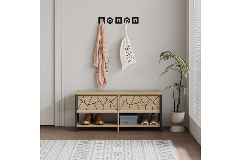 Inola Skoskap 105 cm - Brun/Eik - Oppbevaring - Skooppbevaring - Skoskap