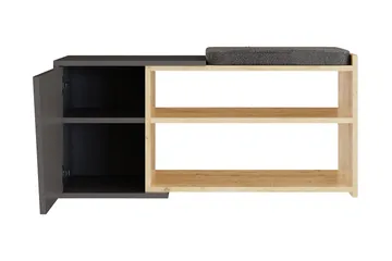 Jektvik Skoskap 104x37 cm - Natur/Antrasitt - Møbler - Stoler & lenestoler - Benk - Skohylle med benk