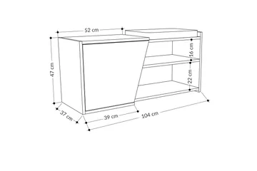 Jektvik Skoskap 104x37 cm - Natur/Antrasitt - Møbler - Stoler & lenestoler - Benk - Skohylle med benk