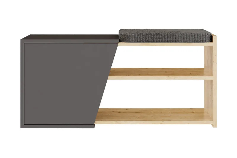 Jektvik Skoskap 104x37 cm - Natur/Antrasitt - Oppbevaring - Skooppbevaring - Skoskap