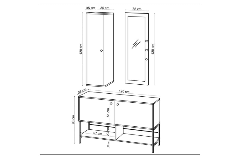 Juimed Skoskap 35x120 cm - Natur - Oppbevaring - Skooppbevaring - Skoskap