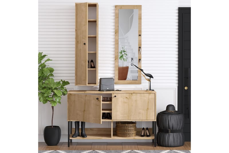Juimed Skoskap 35x120 cm - Natur - Oppbevaring - Skooppbevaring - Skoskap
