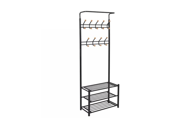 Klesstativ med skohylle 68x32x182,5 cm svart - Oppbevaring - Skooppbevaring