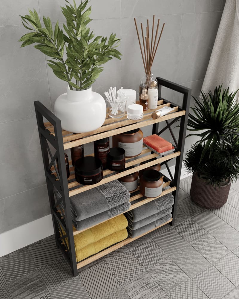 Lekora Multifunksjonshylle 64 cm - Svart - Oppbevaring - Skooppbevaring