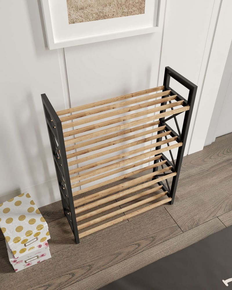 Lekora Multifunksjonshylle 64 cm - Svart - Oppbevaring - Skooppbevaring