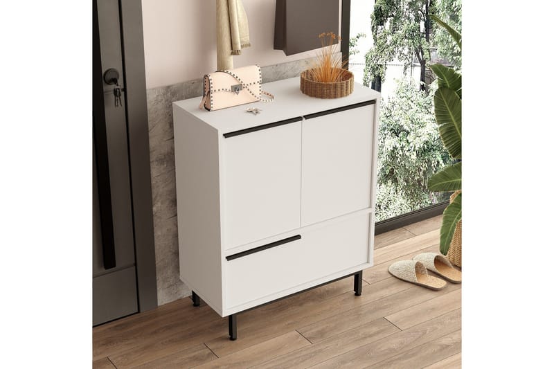 Liyakat Skoskap 74,8 cm - Hvit - Oppbevaring - Skooppbevaring