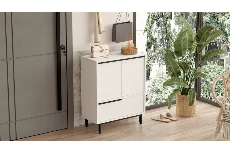 Liyakat Skoskap 74,8 cm - Hvit - Oppbevaring - Skooppbevaring - Skoskap