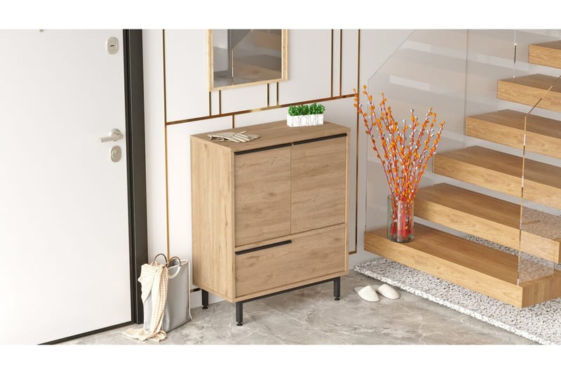 Liyakat Skoskap 74,8 cm - Valnøtt - Oppbevaring - Skooppbevaring - Skoskap