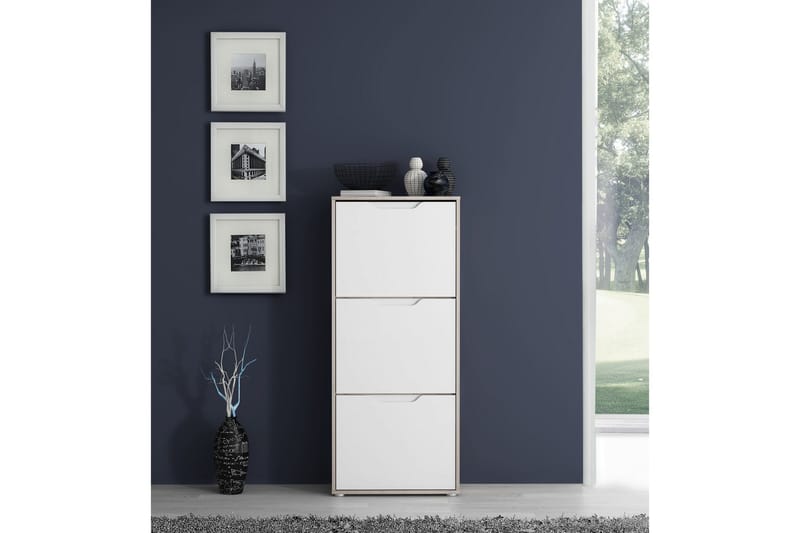 Llanharry Skoskap 55x130 cm - Brun / Hvit - Oppbevaring - Skooppbevaring - Skoskap